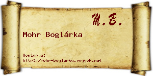 Mohr Boglárka névjegykártya